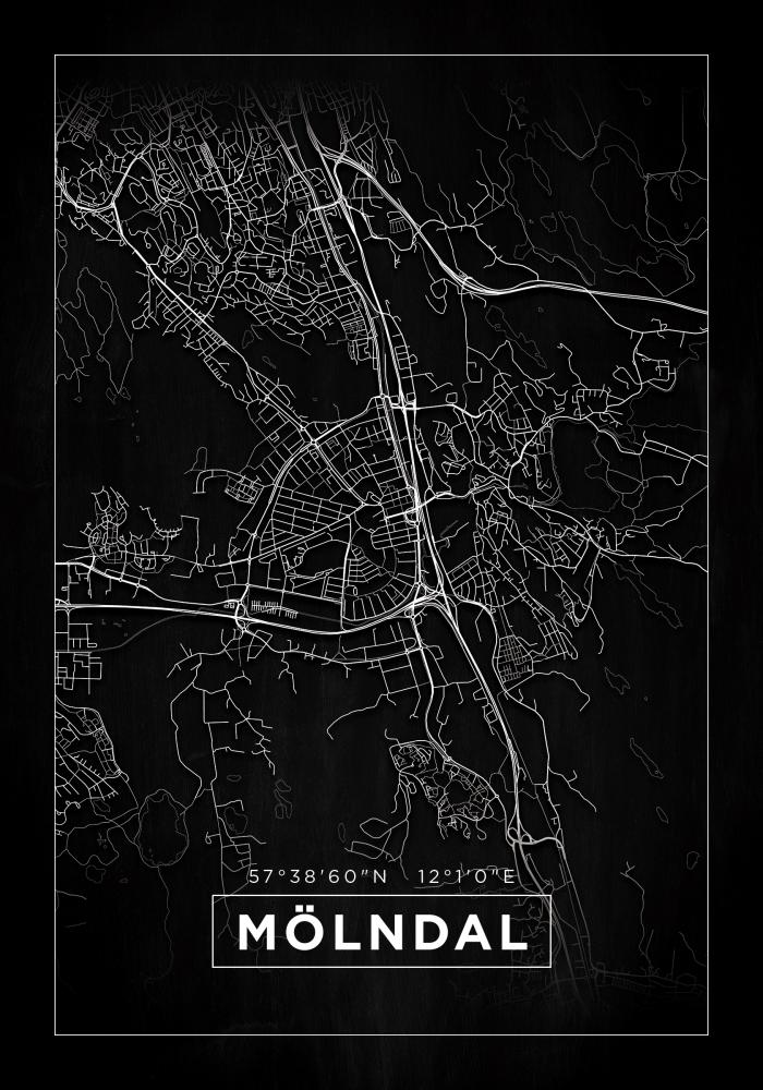 Mapa - Mölndal - Cartel Negro