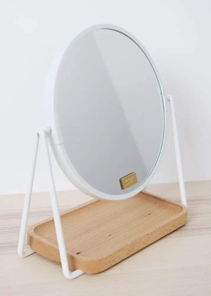 Espejo de mesa Tray Blanco 17 cm Ø