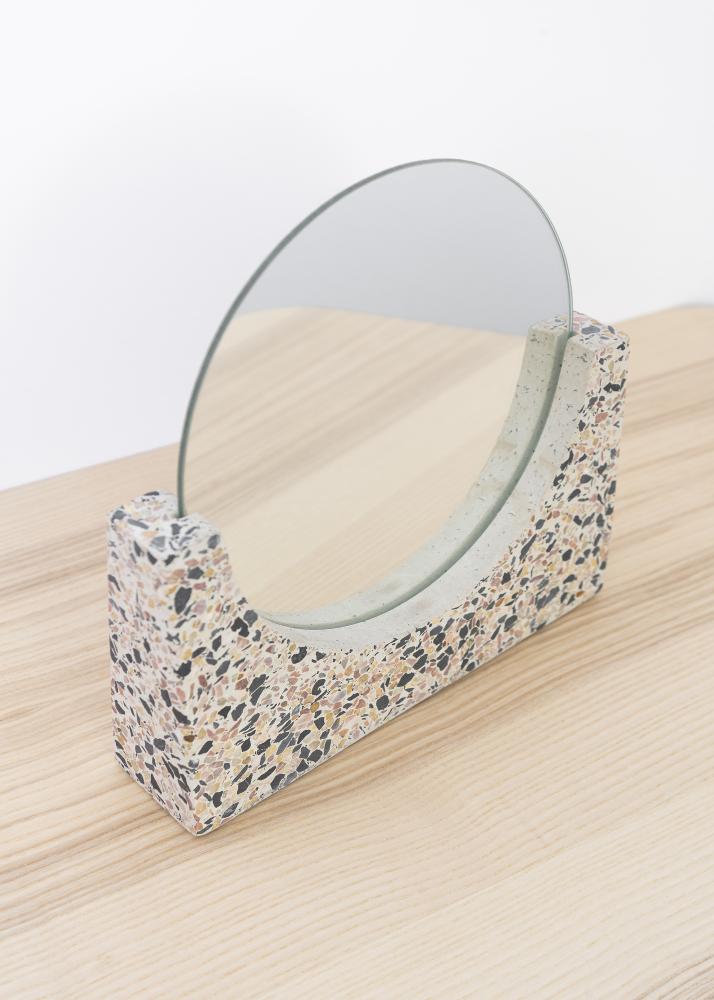 Espejo de mesa Terrazzo Blanco 17 cm Ø