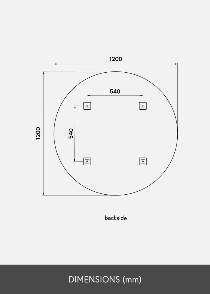 KAILA Redondo Espejo 120 cm Ø