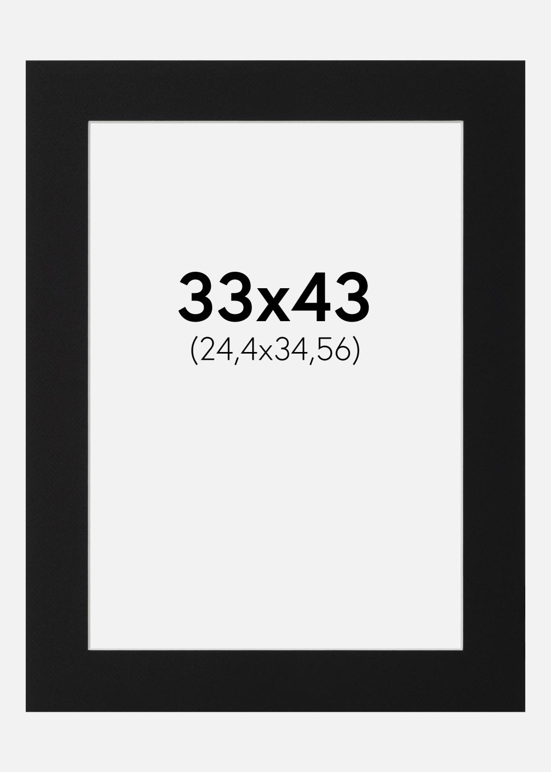 Product Image for Paspartú Negro Estándar (Borde interior blanco) 33x43 cm (24,4x34,56)