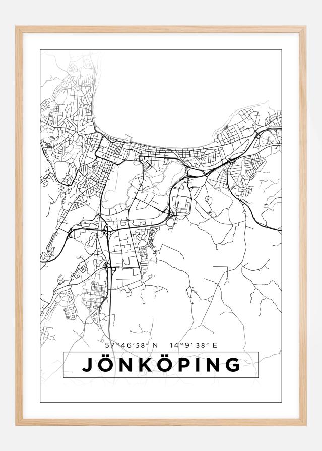 Mapa - Jönköping - Cartel Blanco