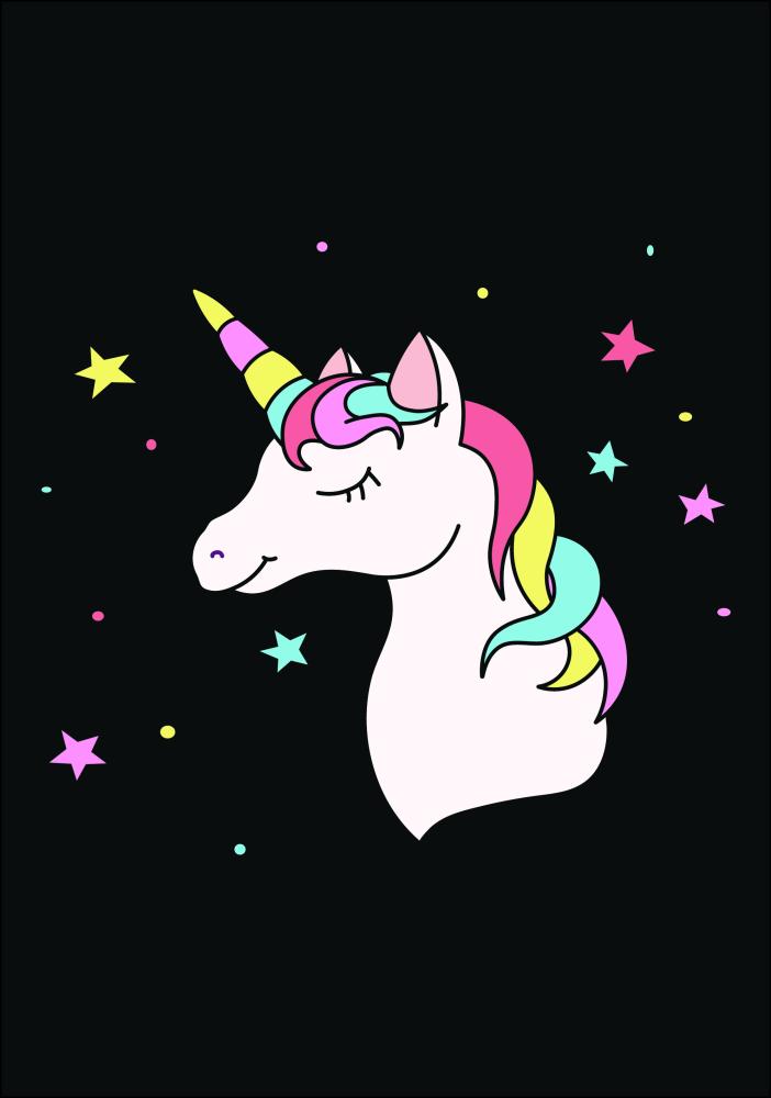 Unicorn Black Póster