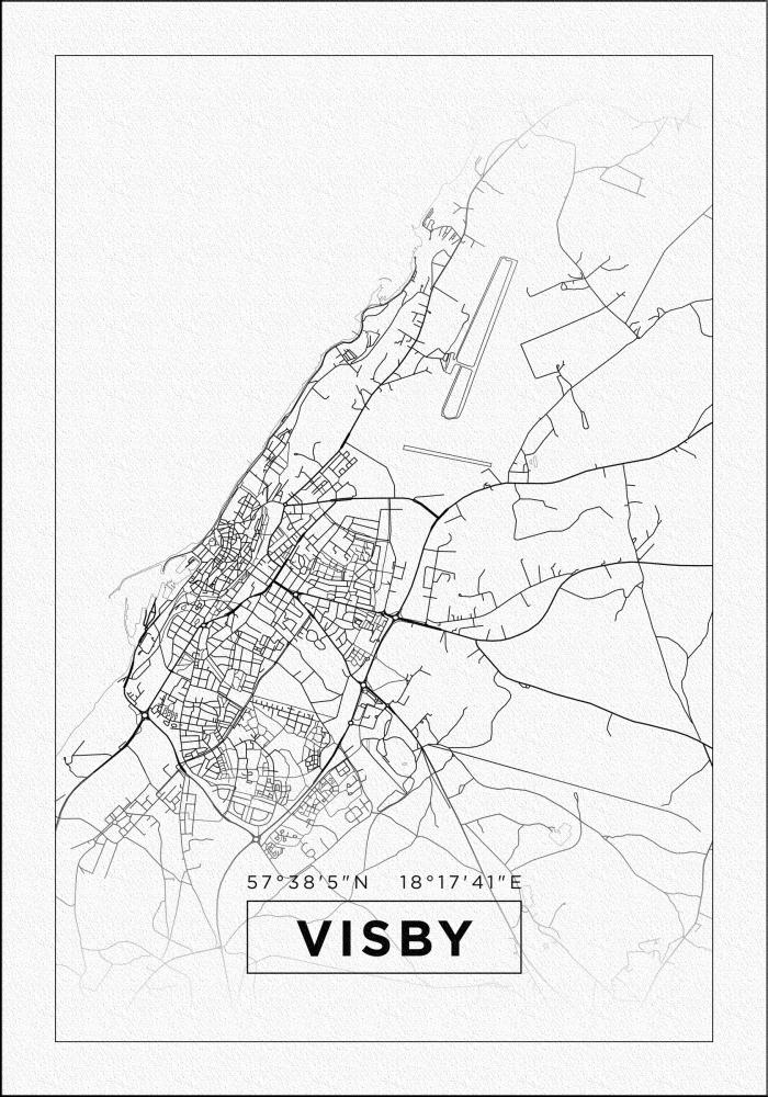 Mapa - Visby - Cartel blanco