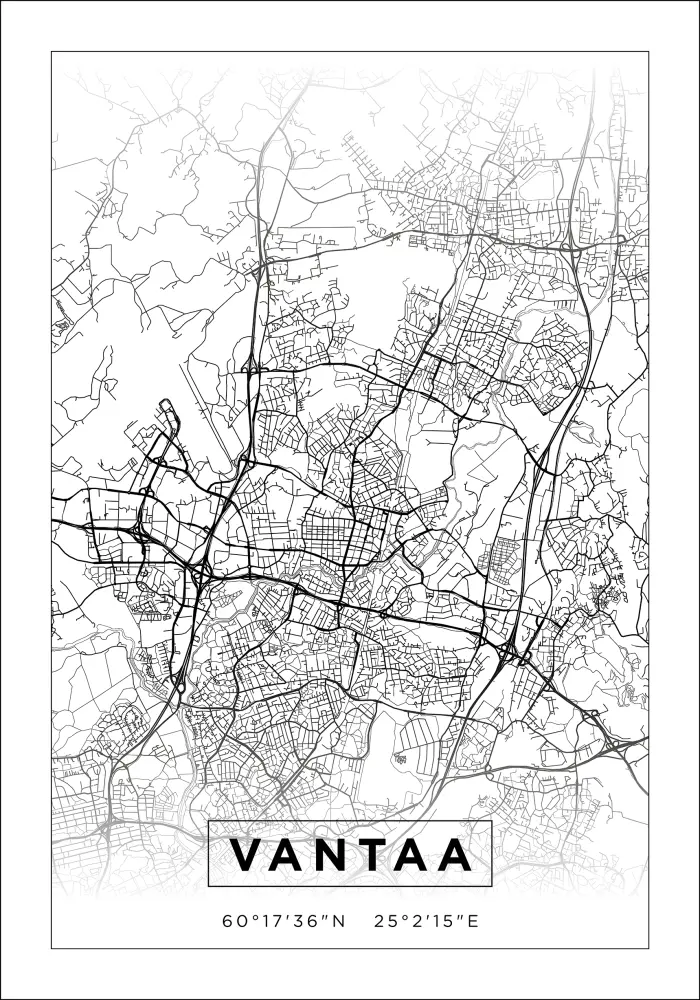 Mapa - Vantaa - Cartel blanco