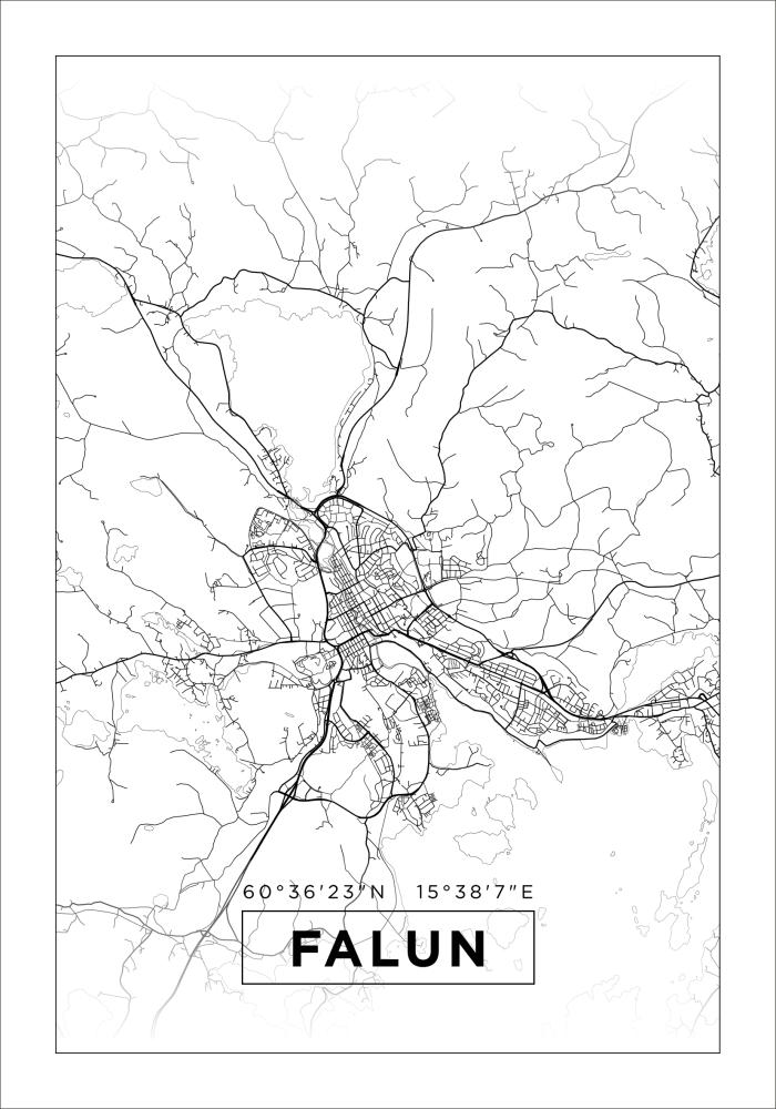 Mapa - Falun - Cartel Blanco