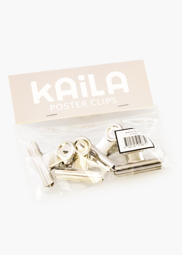 KAILA Póster Clip Plateado 40 mm - 4-p