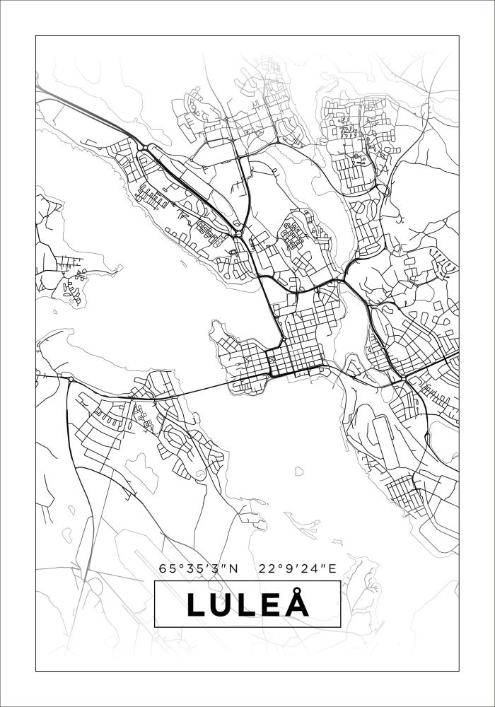 Mapa - Luleå - Cartel blanco