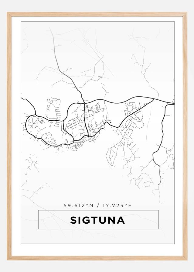 Mapa - Sigtuna - Cartel Blanco