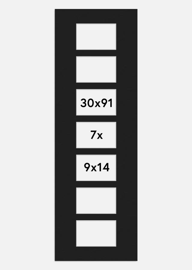 Paspartú Negro 30x91 cm - Collage 7 Fotos (9x14 cm)