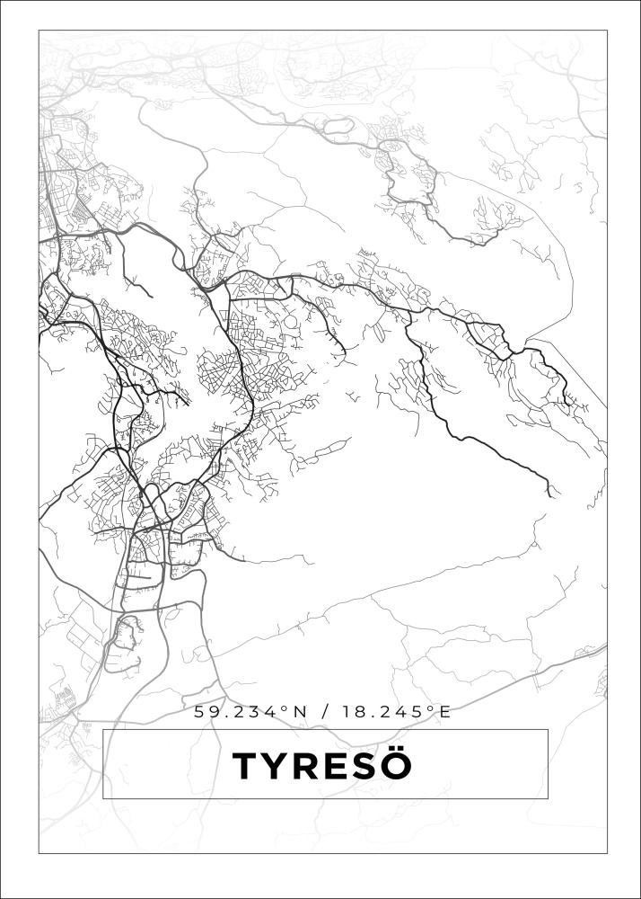 Mapa - Tyresö - Cartel blanco