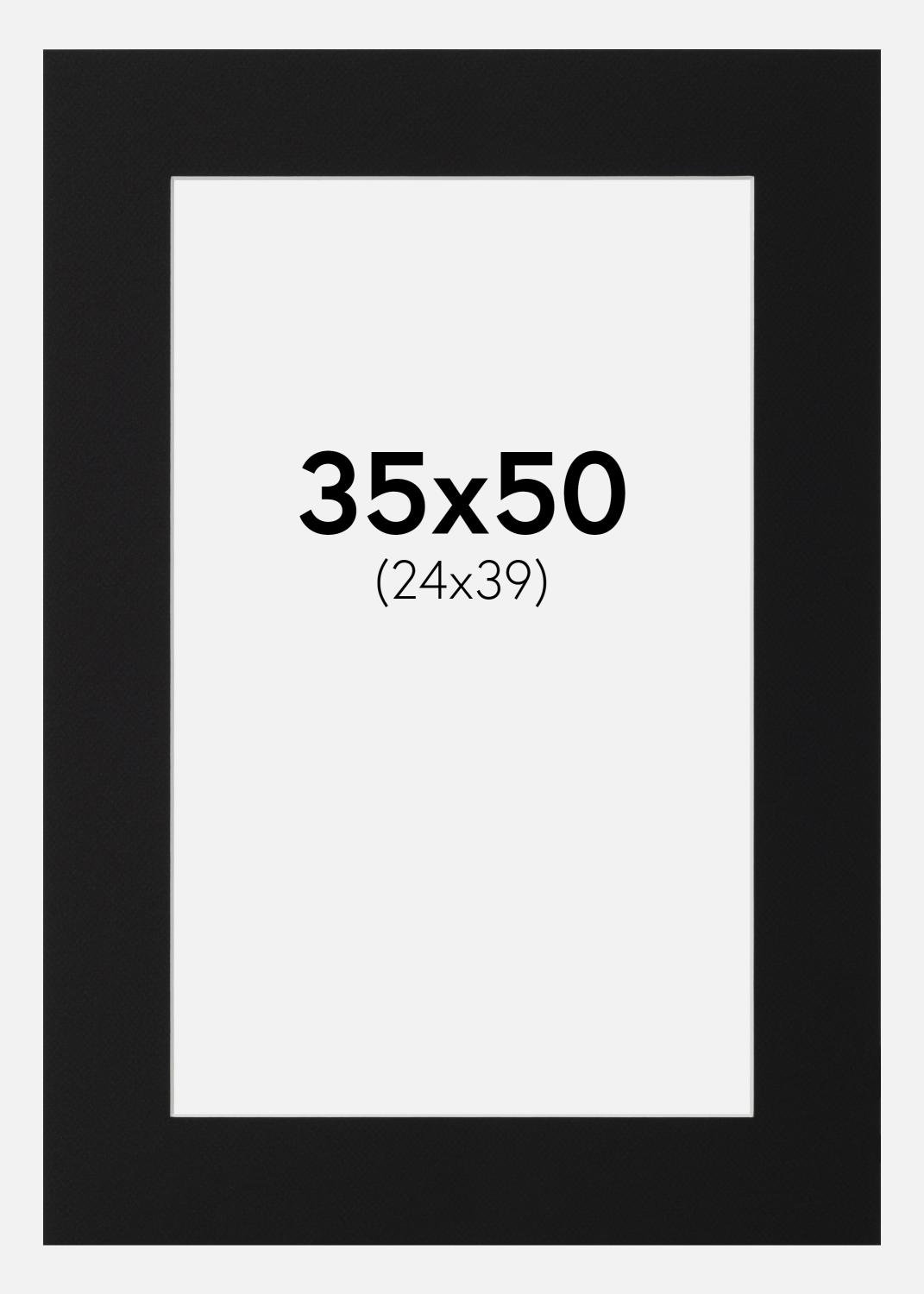 Product Image for Paspartú Negro Estándar (Borde interior blanco) 35x50 cm (24x39)