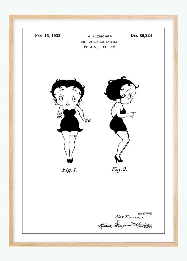 Dibujo de patente - Betty Boop Póster