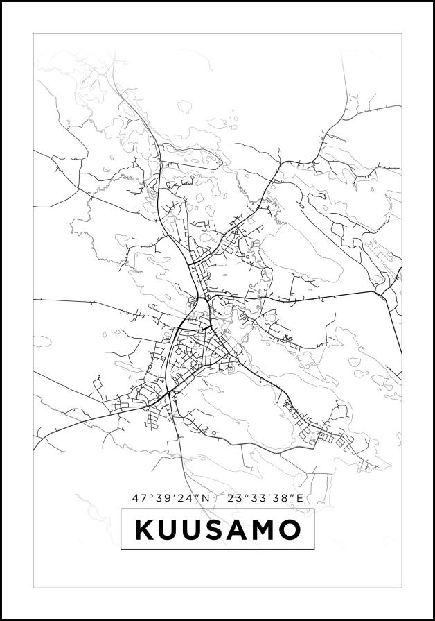 Mapa - Kuusamo - Cartel Blanco