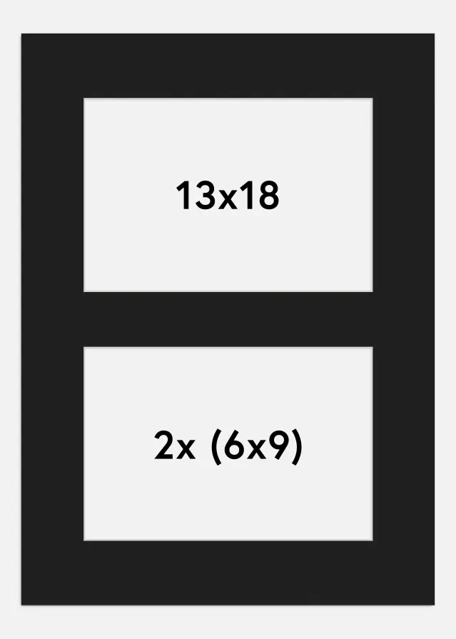 Paspartú Negro 13x18 cm - Collage 2 Fotos (6x9 cm)