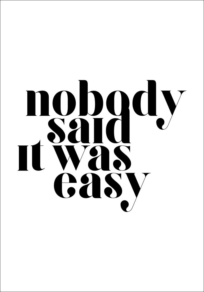 Nobody said it was easy Póster