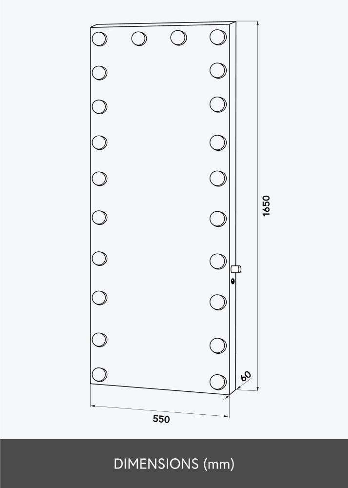 KAILA Espejo Tall LED Plateado 55x165 cm