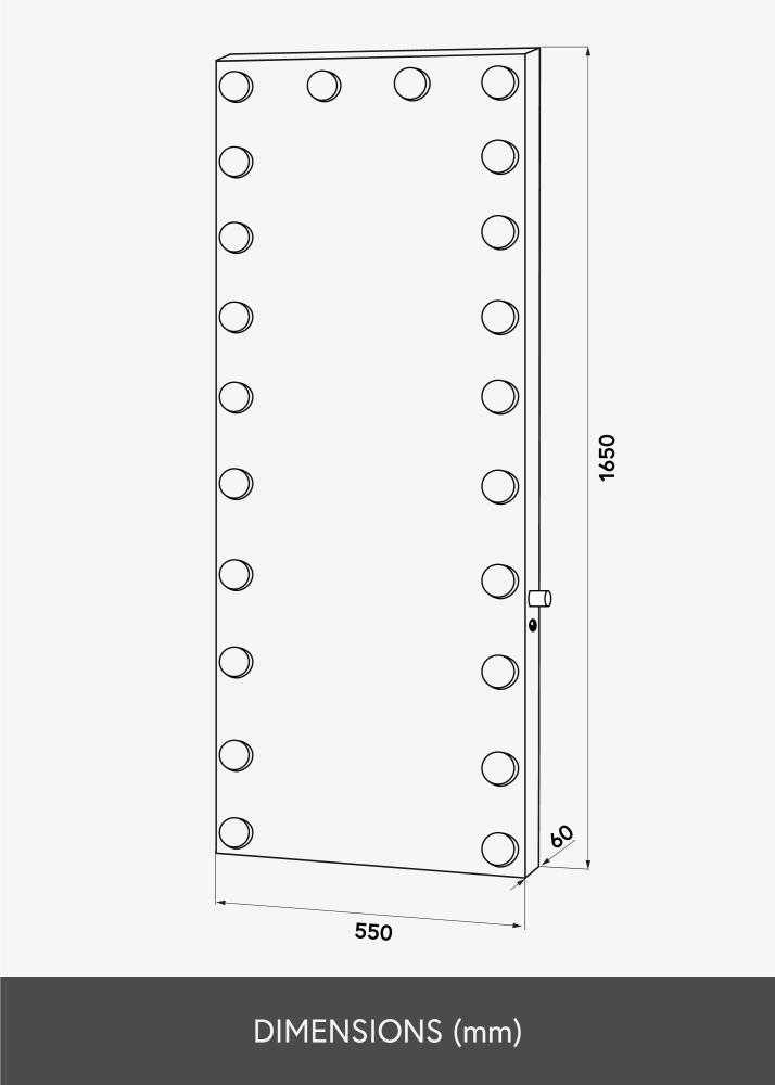 KAILA Espejo Tall LED Negro 55x165 cm