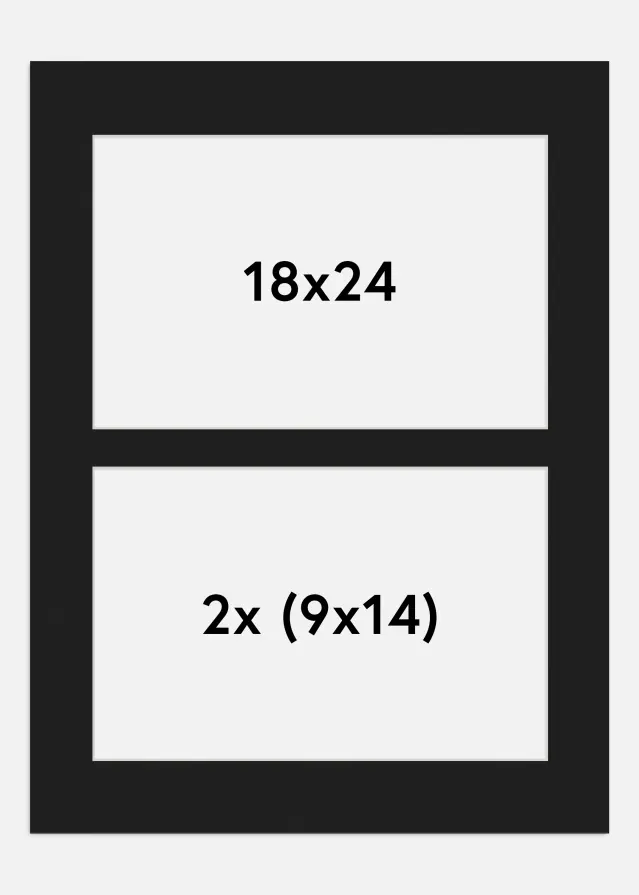 Paspartú Negro 18x24 cm - Collage 2 Fotos (9x14 cm)