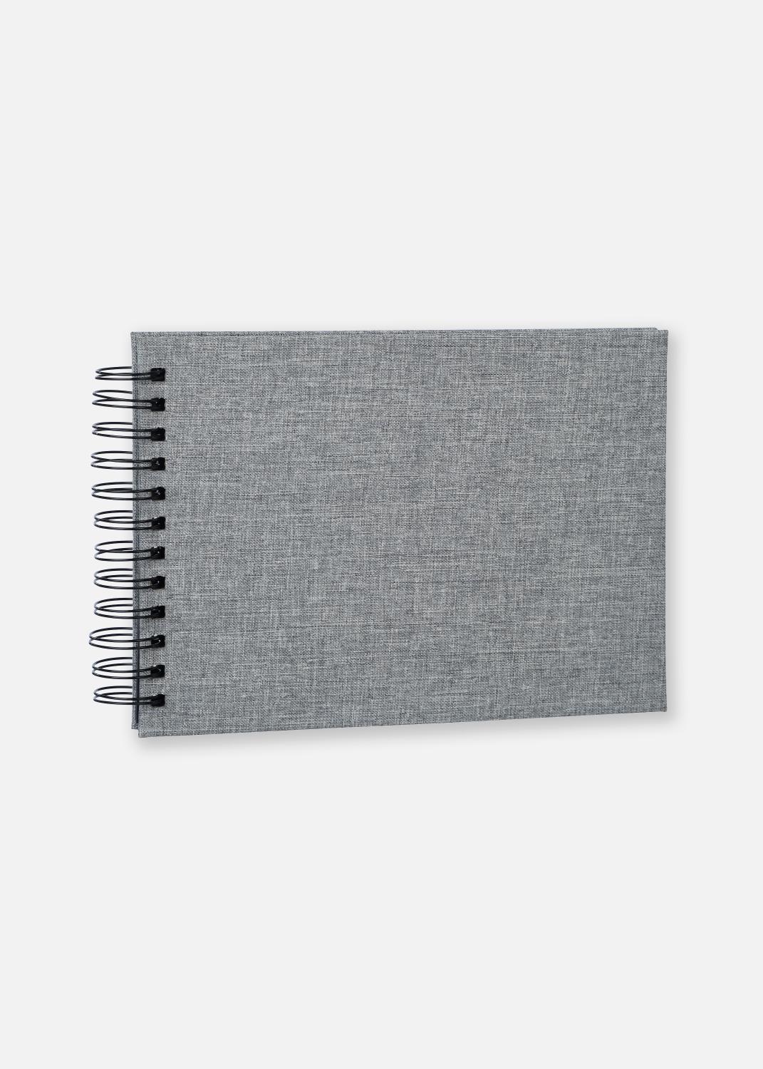 Product Image for Base Line Canvas Wire-O Gris 23x17 cm (40 Páginas negras / 20 hojas)