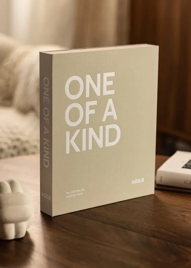 KAILA ONE OF A KIND Grey - Coffee Table Photo Álbum (60 Negro Sidor)