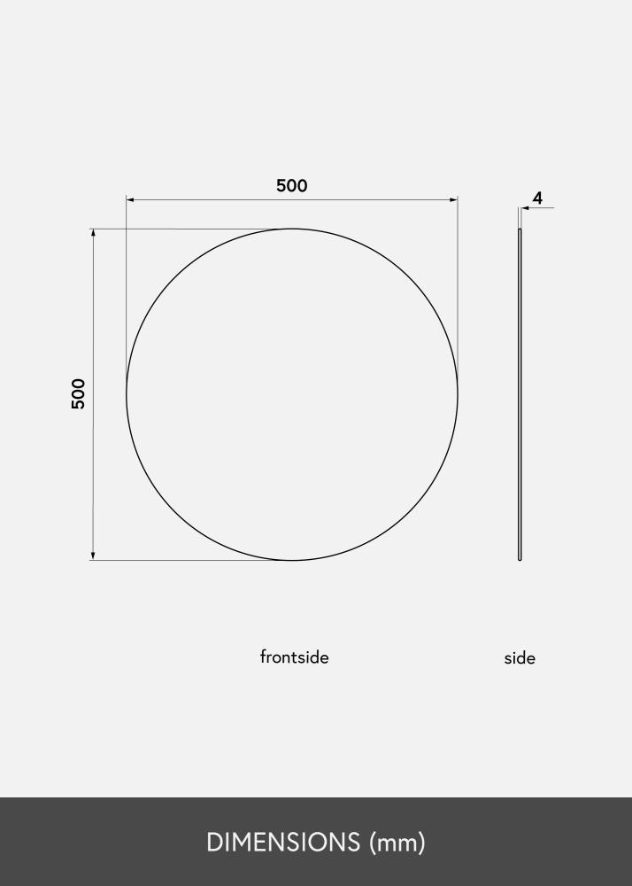 KAILA Redondo Espejo 50 cm Ø