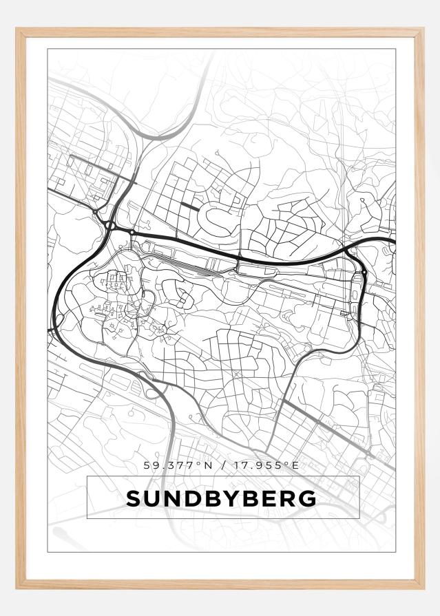 Mapa - Sundbyberg - Cartel Blanco