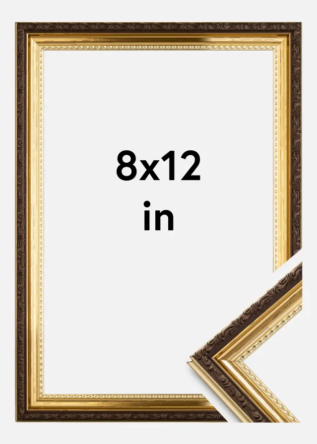 Marco Abisko Vidrio acrílico Dorado 8x12 inches (20,32x30,48 cm)