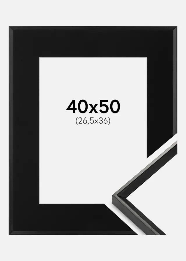 Marco Desire Negro 40x50 cm - Paspartú Negro 27,5x37 cm