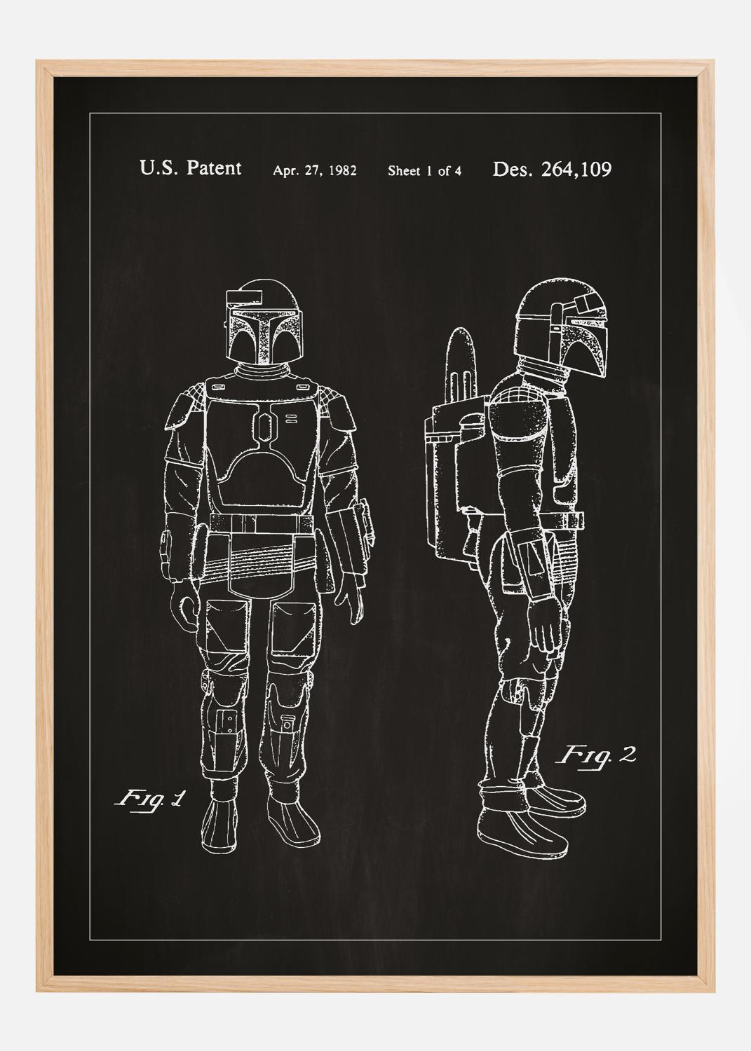 Product Image for Dibujo de patente - Star Wars - Boba Fett - Negro Póster (40x50 cm)
