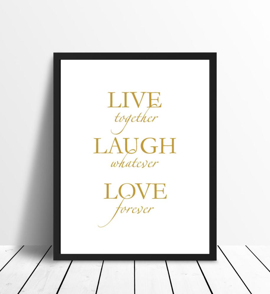 Live, laugh, love - Dorado Póster