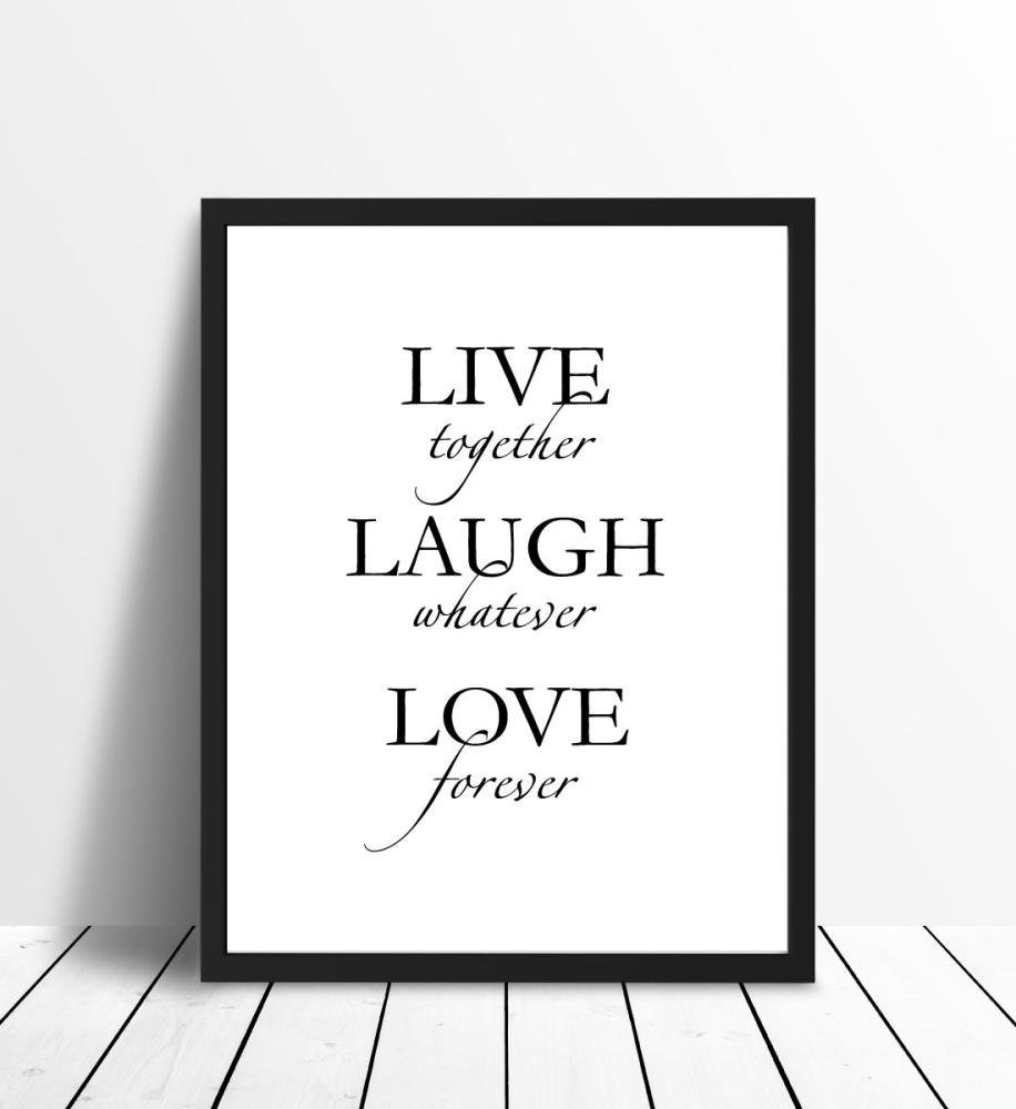 Live, laugh, love - Negro Póster