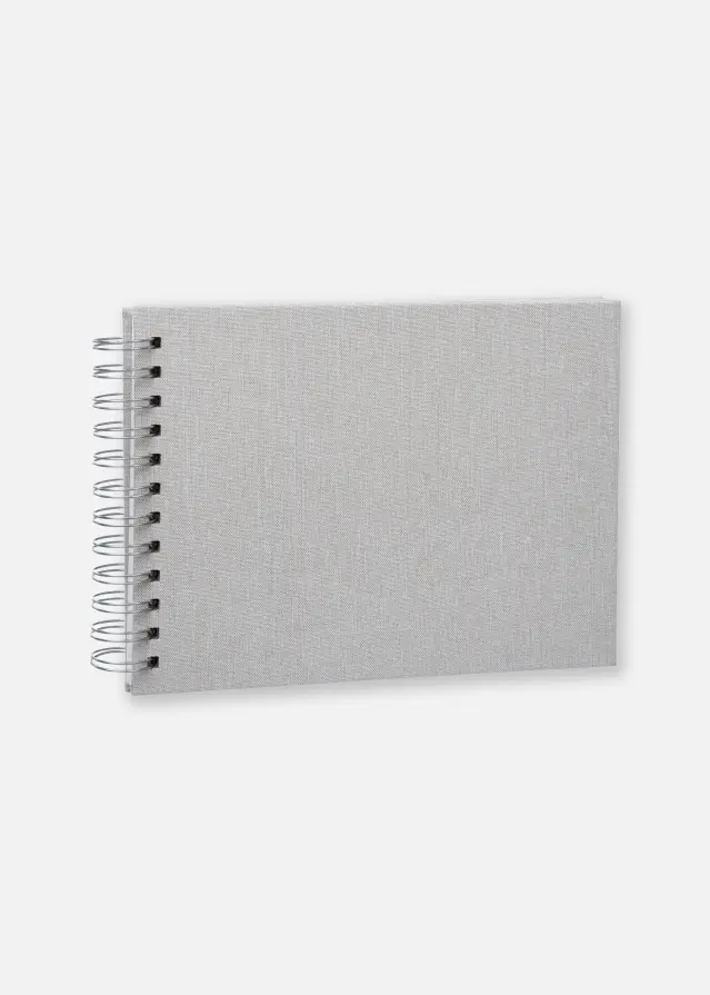 Base Line Canvas Wire-O Beige 23x17 cm (40 Páginas blancas / 20 hojas)