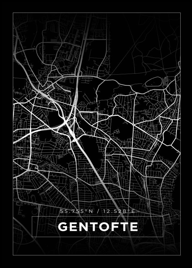 Mapa - Gentofte - Cartel negro