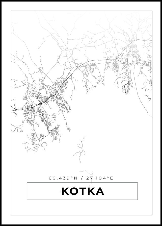 Mapa - Kotka - Cartel blanco