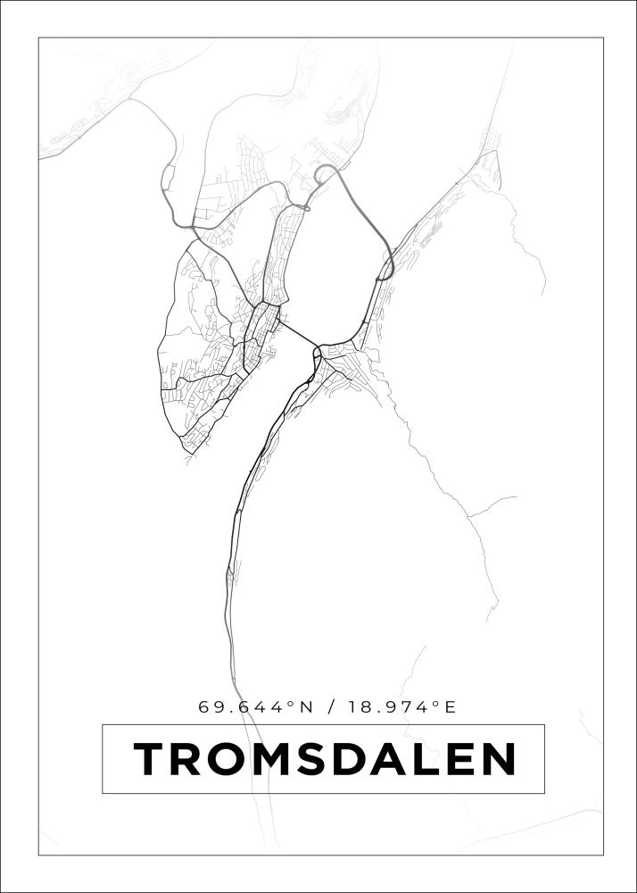 Mapa - Tromsdalen - Cartel blanco