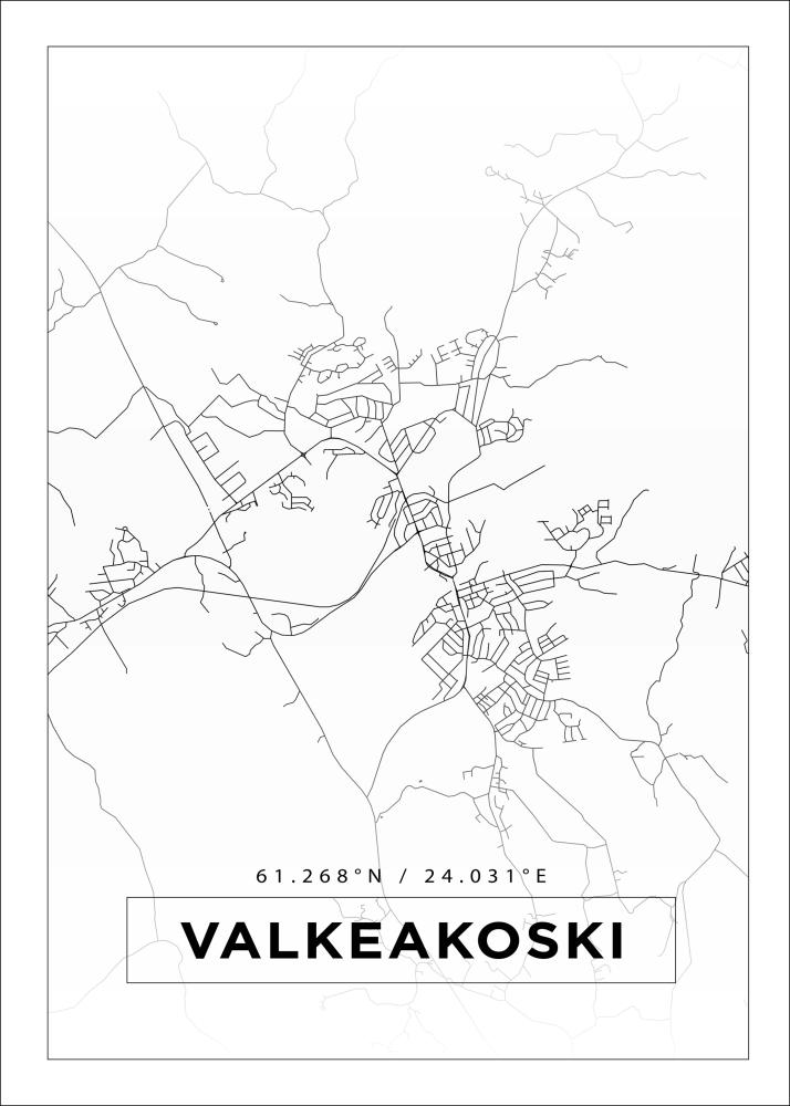 Mapa - Valkeakoski - Cartel Blanco