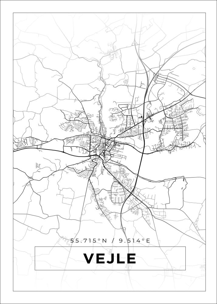 Mapa - Vejle - Cartel Blanco