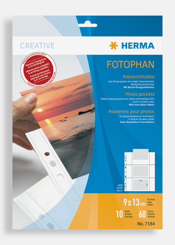 Herma Fundas para fotos 9x13 cm horizontal - 10 piezas Blancas