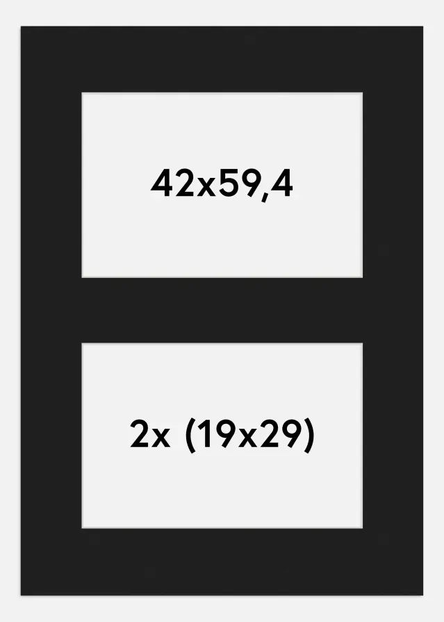 Paspartú Negro 42x59,4 cm - Collage 2 Fotos (19x29 cm)