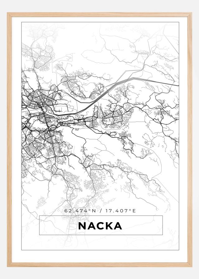 Mapa - Nacka - Cartel blanco