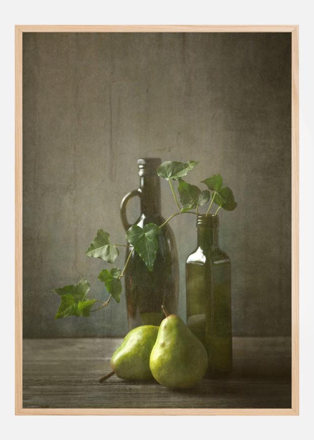 Pears And Bottles Póster