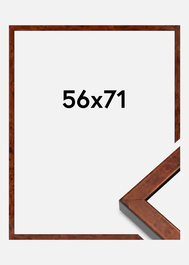 Marco Hermes Vidrio acrílico Burr Walnut 56x71 cm