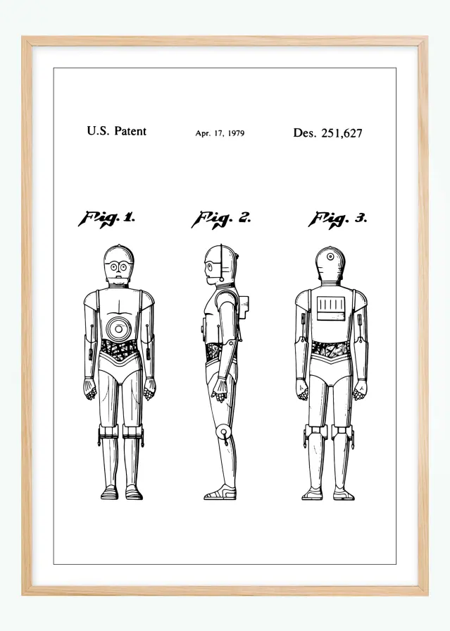 Dibujo de patente - Star Wars - C-3PO Póster