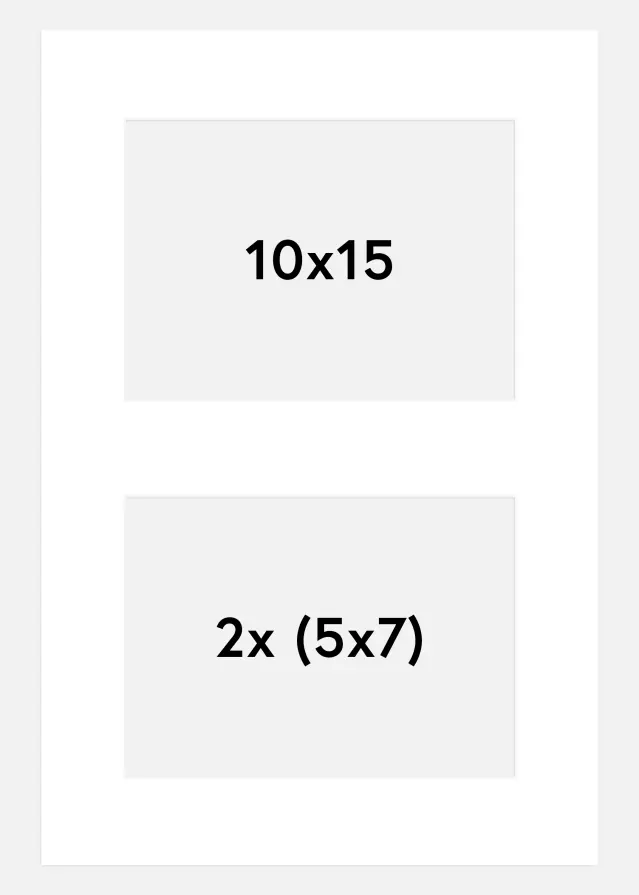 Paspartú Blanco 10x15 cm - Collage 2 Fotos (5x7 cm)