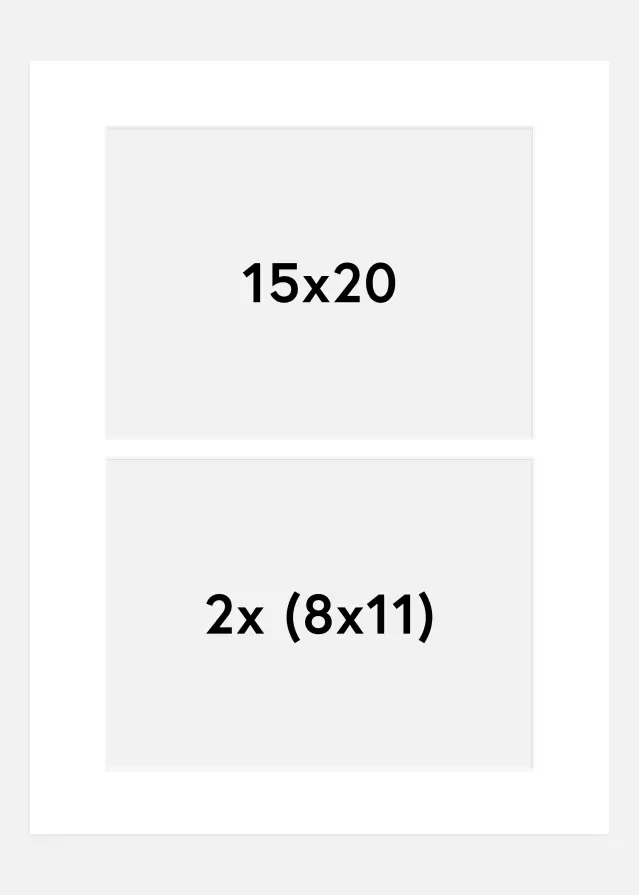 Paspartú Blanco 15x20 cm - Collage 2 Fotos (8x11 cm)