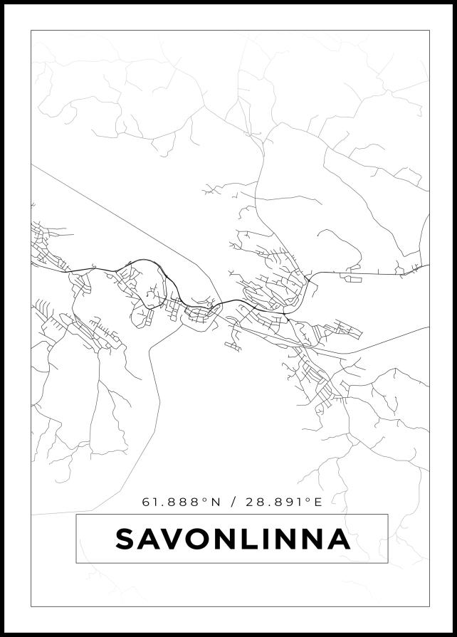 Mapa - Savonlinna - Cartel Blanco