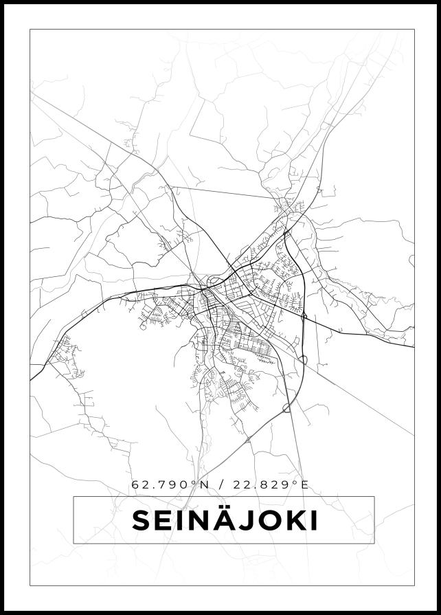 Mapa - Seinäjoki - Cartel blanco