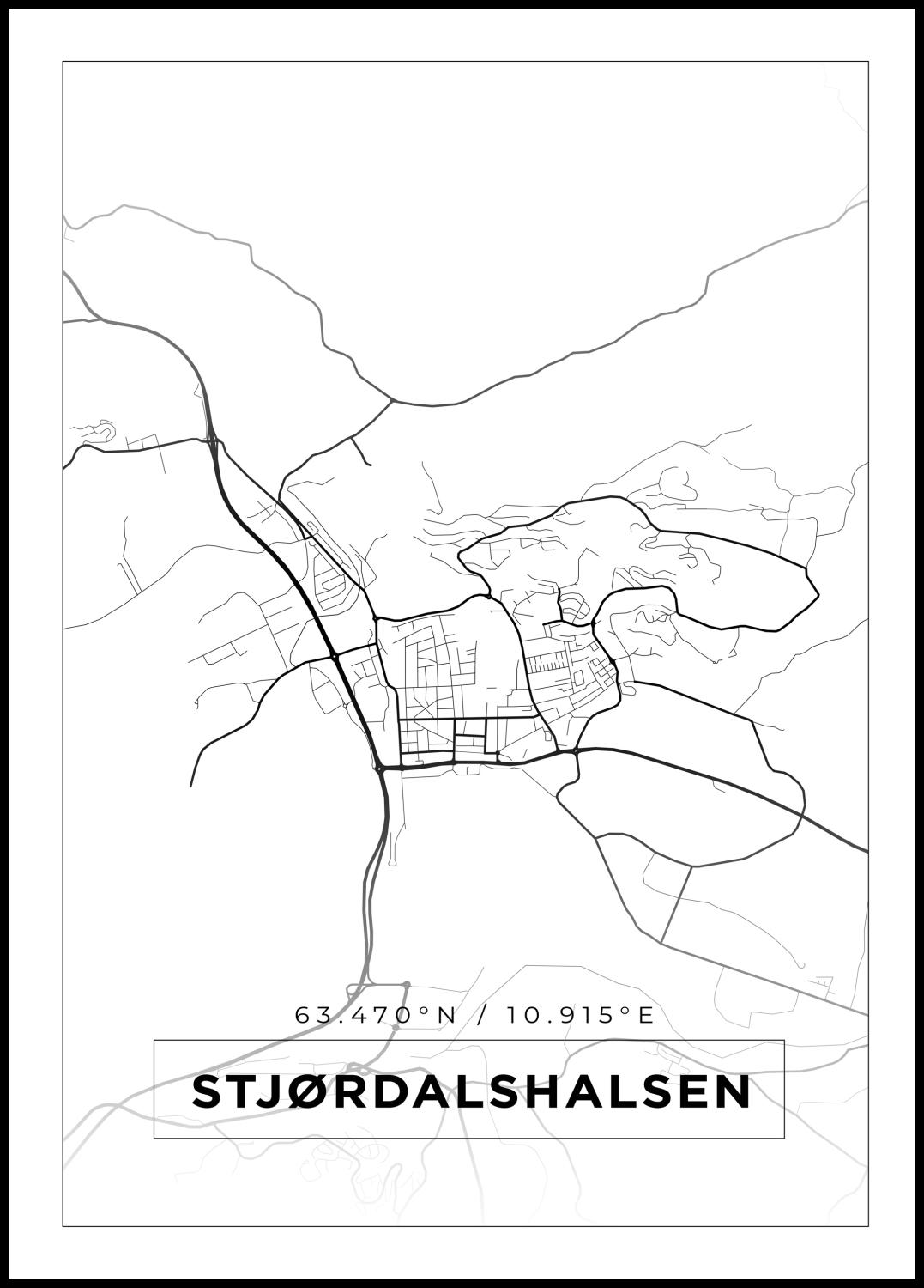 Product Image for Mapa - Stjørdalshalsen - Cartel Vit (21x29.7 cm (A4))