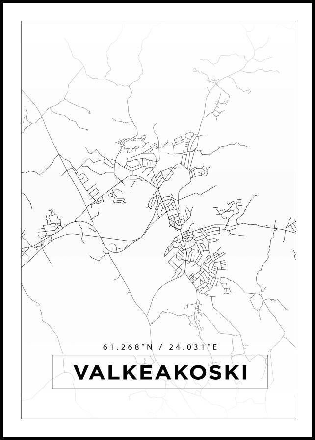 Mapa - Valkeakoski - Cartel Blanco